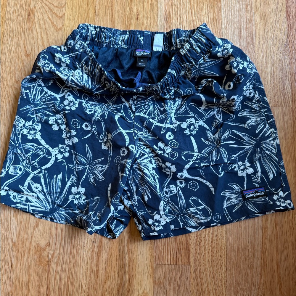 Patagonia Navy and White Floral Shorts